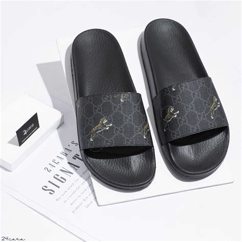 men's gucci slides tiger|Gucci tiger slide goat.